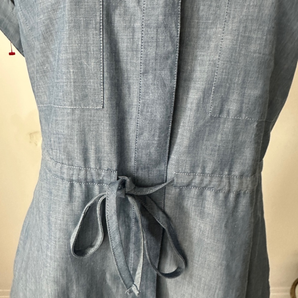 Barbour women's shirt dress Sleeve with plaid placket Denim Dress 8 US - Picture 2 of 10